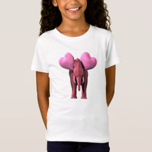 Camiseta Elefante cor-de-rosa romântico