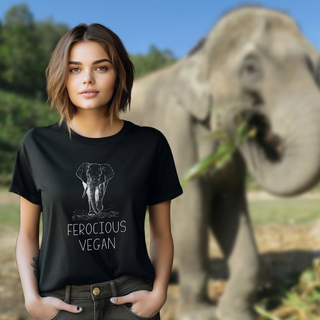 Camiseta Elefante Corajoso Vegan, (Criador carregado)