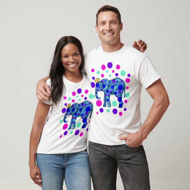 Camiseta Elefante Cortado com Camisa-T Bolinhas (Unissex)