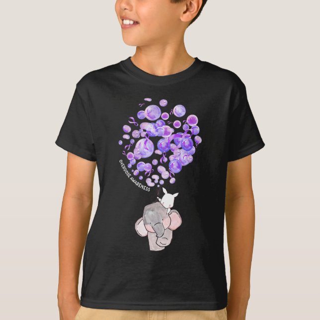 Camiseta Elefante Cortado Explode Roxo-Roxo Sobredosagem (Frente)