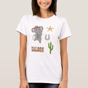 Camiseta Elefante Cowboy Lasso Oeste dos Elefantes da Austr