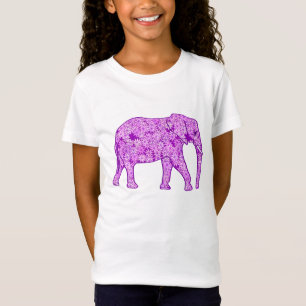 Camiseta Elefante da flor - roxo amethyst