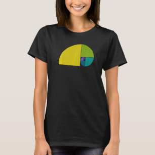 Camiseta Elefante da Proporção Dourada Espiral de Fibonacc