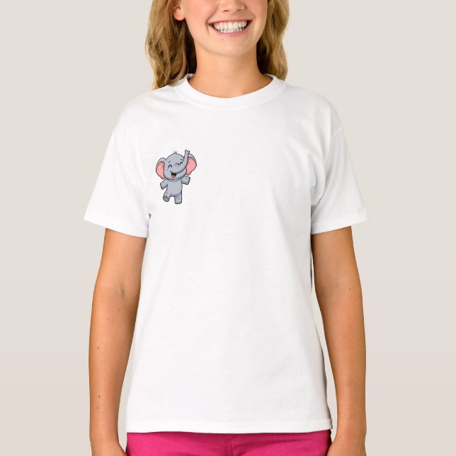Camiseta Elefante Dançante Alegria Crianças (Frente)