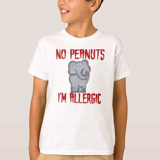 Camiseta Elefante de Alergia de Peanut (Frente)