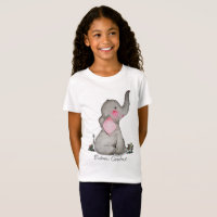 Elefante De Bebê Cuta De Aquarela Com Blush E Flor