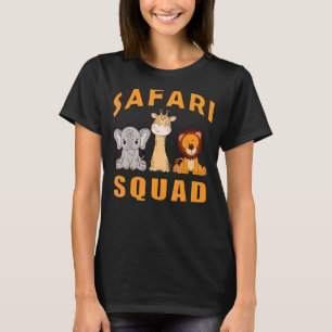 Camiseta Elefante de bebê da Praça Safari, leão e girafa