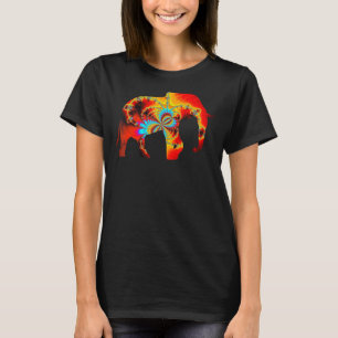 Camiseta Elefante de Bem-Estar Animal Silhouter Padrão Fill