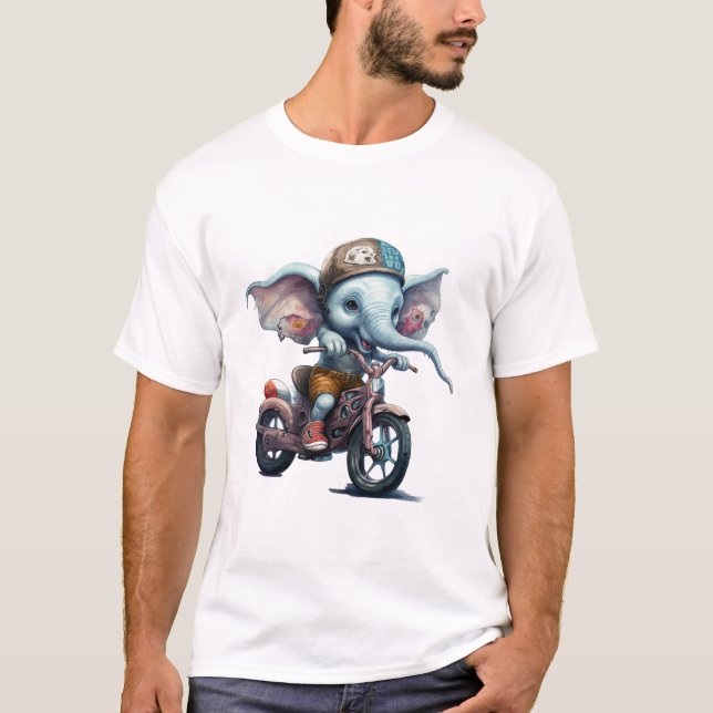 Camiseta Elefante de bicicleta (Frente)