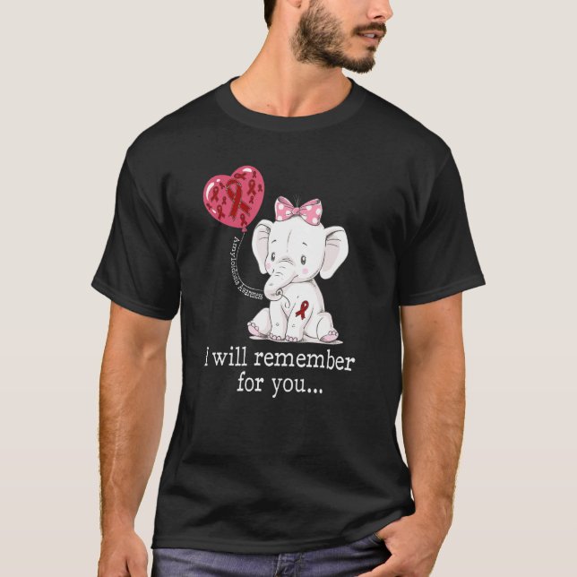 Camiseta Elefante de consciência de amiloidose (Frente)