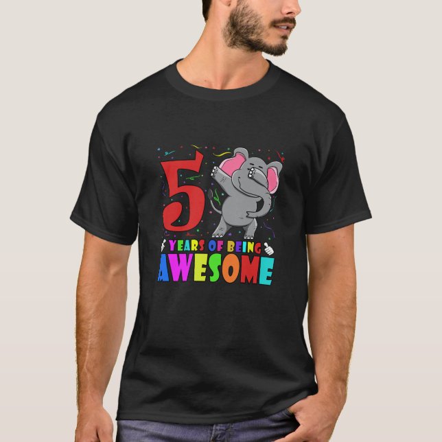 Camiseta Elefante De Dabbing De Festa de aniversário Para C (Frente)