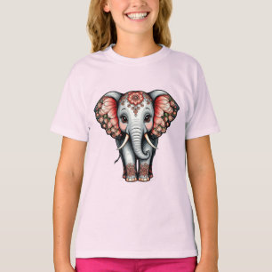 Camiseta Elefante de desenho animado decorativo