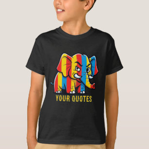 Camiseta Elefante de Desenho Animado Moderno Pop Art