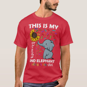 Camiseta Elefante De Girassol De Volta Ao Jardim De Infânci