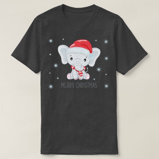 Camiseta Elefante de Natal 12 (Frente do Design)