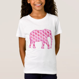 Camiseta Elefante de Paisley - rosa-gelo e fuchsia