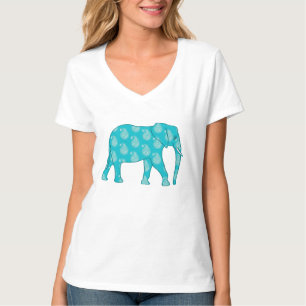 Camiseta Elefante de Paisley - turquesa e aqua