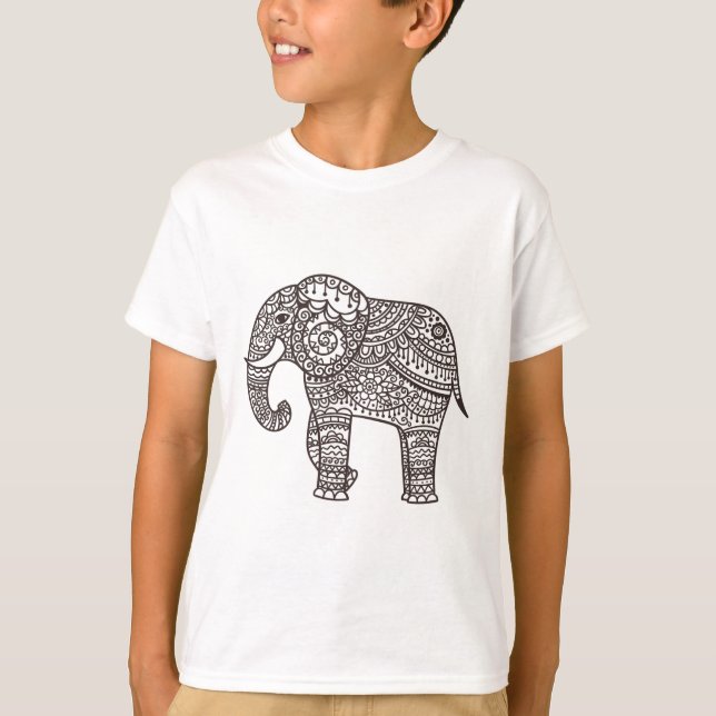 Camiseta Elefante decorativo do estilo (Frente)