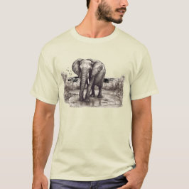 CAMISETA ELEFANTE DESENHADO À MÃO