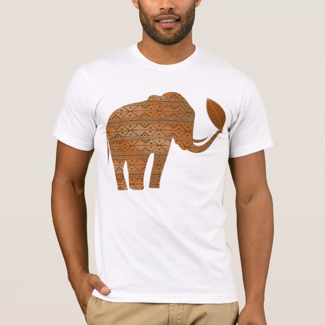 Camiseta Elefante - Design de Arte Tribal (Frente)