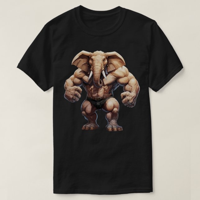Camiseta Elefante do Bodybuilder (Frente do Design)