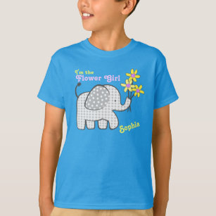 Camiseta Elefante do guingão do florista com flores
