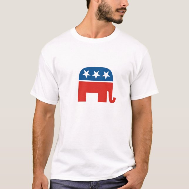 Camiseta elefante do Partido Republicano de Estados Unidos (Frente)
