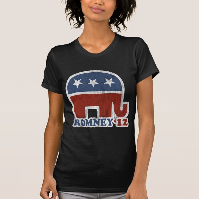 Camiseta Elefante do republicano de Mitt Romney 2012 (Frente)