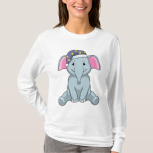 Camiseta Elefante dormindo com boné noturno