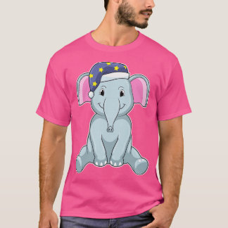 Camiseta Elefante dormindo com boné noturno