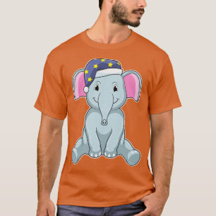 Camiseta Elefante dormindo com boné noturno