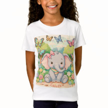 Elefante e Borboletas Bonitos Personalizáveis