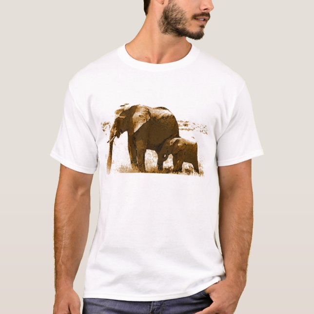 Camiseta Elefante e Elefante para Bebês (Frente)