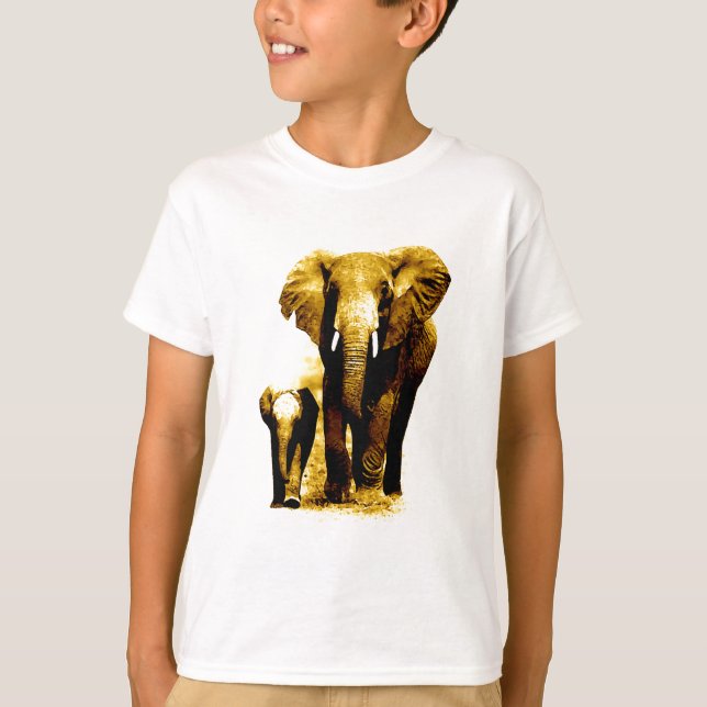 Camiseta Elefante e Elefante para Bebês (Frente)