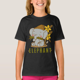 Camiseta elefante e flor de champa