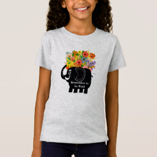 Camiseta elefante e flores