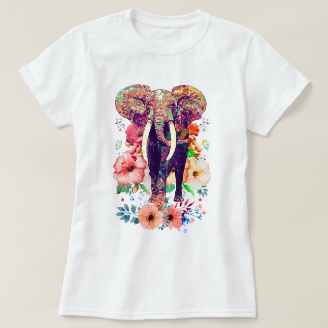 Camiseta elefante e fumante (Frente do Design)