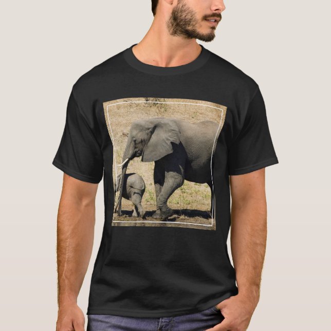 Camiseta Elefante e mãe do bebê (Frente)