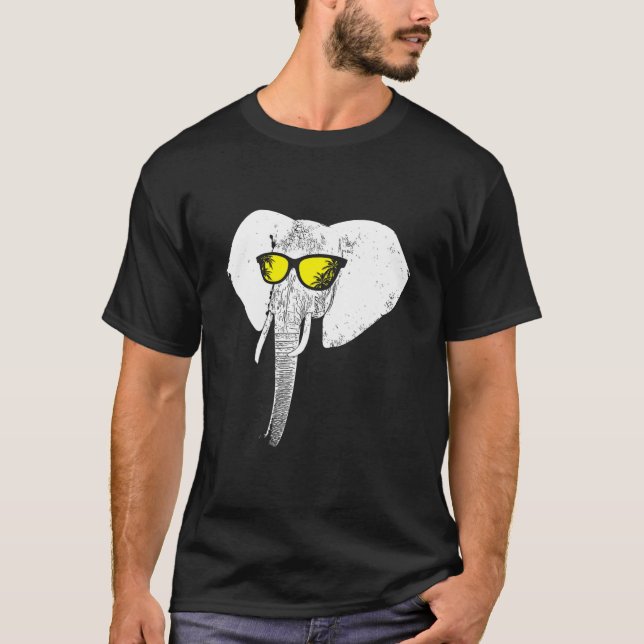 Camiseta Elefante elefante de festa de óculos de sol elefan (Frente)