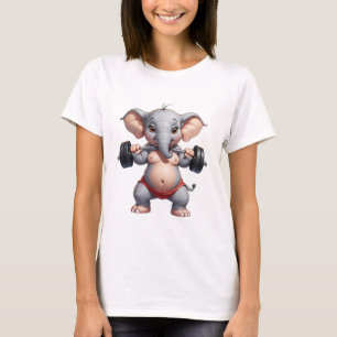 Camiseta Elefante elevador de peso elefante