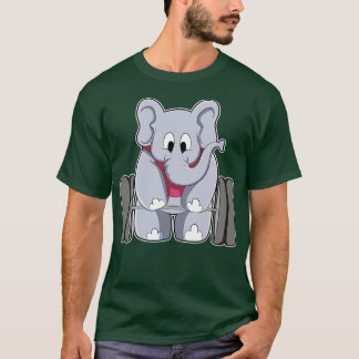 Camiseta Elefante em Bodybuilding com Barbell