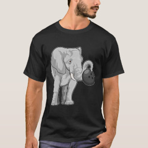 Camiseta Elefante em Boliches com Bola de boliche
