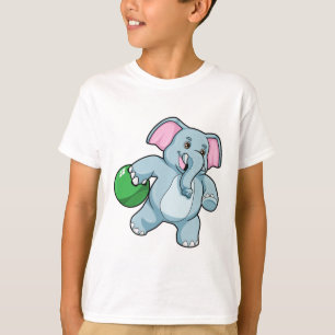 Camiseta Elefante em Boliches com Bola de boliche
