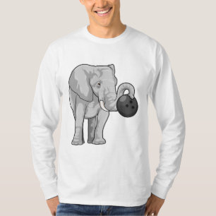 Camiseta Elefante em Boliches com Bola de boliche