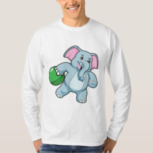 Camiseta Elefante em Boliches com Bola de boliche