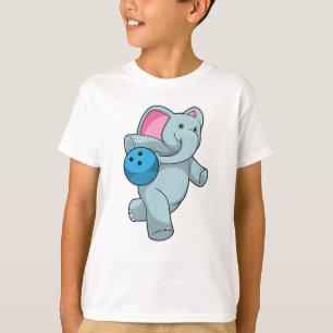 Camiseta Elefante em Boliches com Bola de boliche