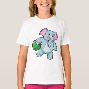 Camiseta Elefante em Boliches com Bola de boliche