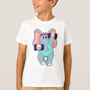 Camiseta Elefante em Fortalecimento com Dumbbells