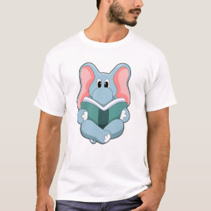 Camiseta Elefante em Leitura com Livro