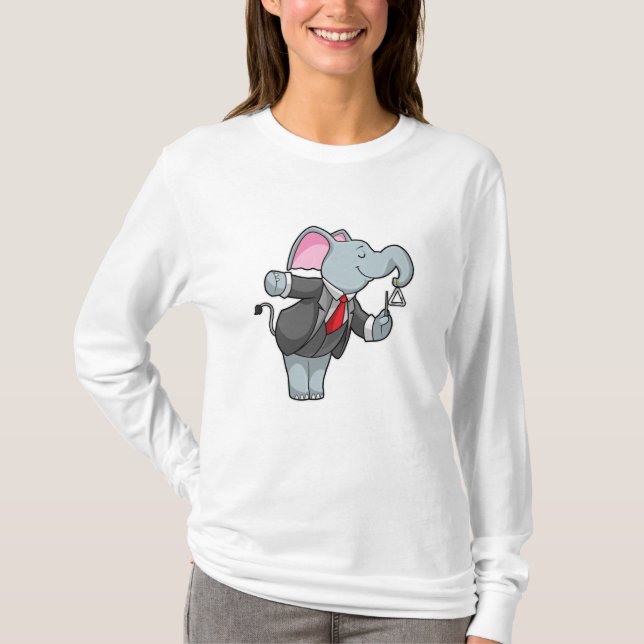 Camiseta Elefante em Música com Triângulo (Frente)